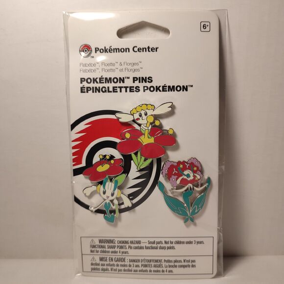 Pokemon Flabebe Floette And Florges Enamel Pins Set Official Nintendo Badges - Picture 1 of 3